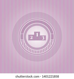 podium icon inside pink icon or emblem