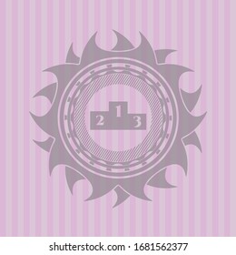 icono del podio dentro del emblema rosado