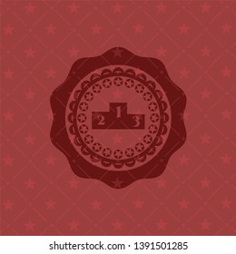podium icon inside red icon or emblem