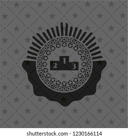 podium icon inside retro style black emblem