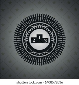 podium icon inside retro style black emblem