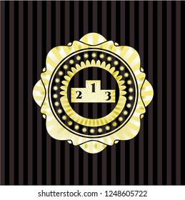 podium icon inside shiny badge