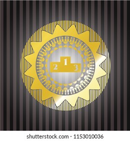 podium icon inside shiny emblem