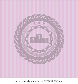 podium icon inside vintage pink emblem
