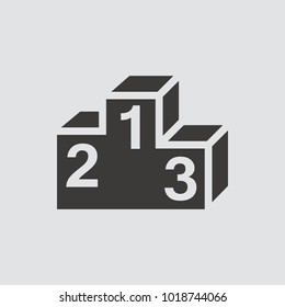 Podium icon isolated of flat style. Vector illustration.