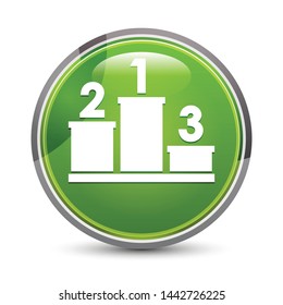 Podium icon isolated on elegant green round button vector illustration
