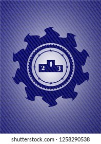 podium icon with jean texture