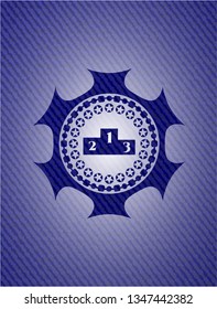 podium icon with jean texture