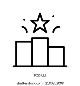 podium icon. Line Art Style Design Isolated On White Background