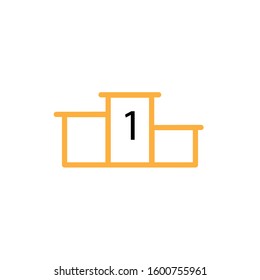 Podium icon. Line and two colour design template