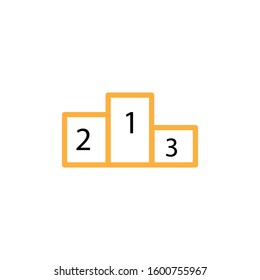Podium icon. Line and two colour design template