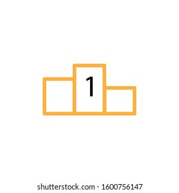 Podium icon. Line and two colour design template