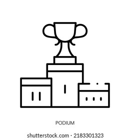 podium icon. Linear style sign isolated on white background. Vector illustration
