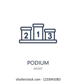 Podium icon. Podium linear symbol design from sport collection. Simple outline element vector illustration on white background