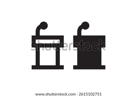 Podium icon with microphone silhouette Vector