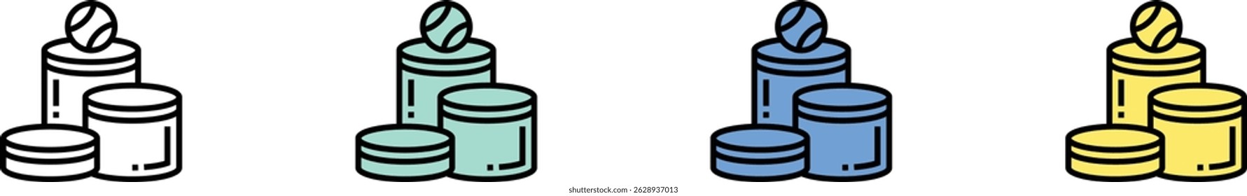 podium icon. Outline, Green, Blue and Yellow Style Design Isolated On White Background
