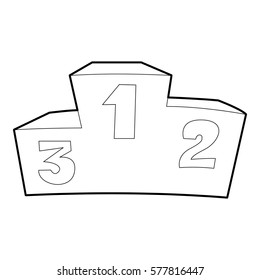 Podium icon. Outline illustration of podium vector icon for web