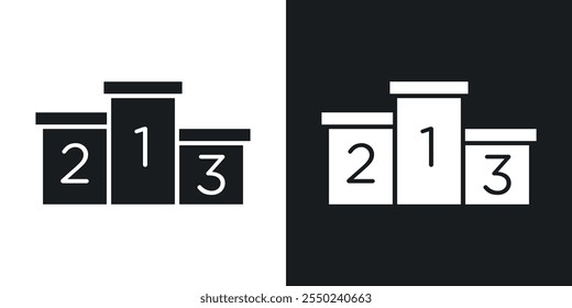 Podium icon pack in black color.