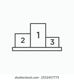 Podium icon set in blackthin line style.