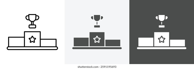 Podium icon set vector art