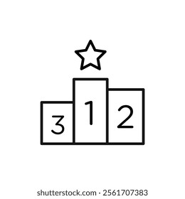 Podium icon Simple thin line flat symbol