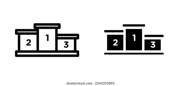Podium icon symbol collection on white background.