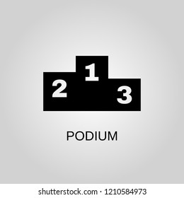 Podium icon. Podium symbol. Flat design. Stock - Vector illustration