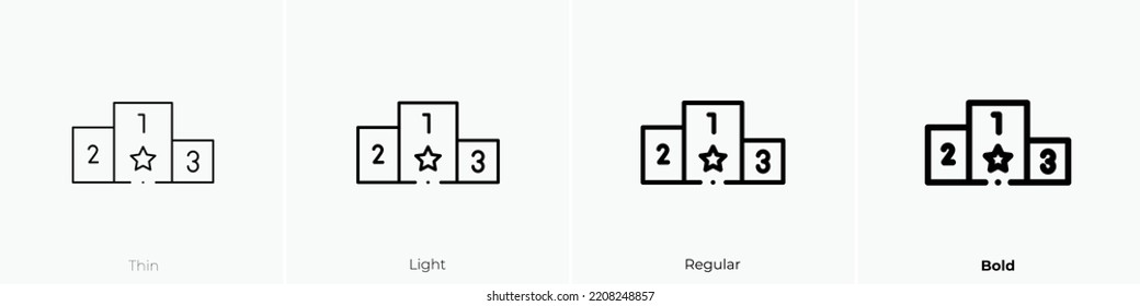 podium icon. Thin, Light Regular And Bold style design isolated on white background