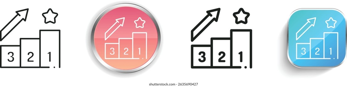 podium icon. Thin Linear, Regular and Button Style Design Isolated On White Background