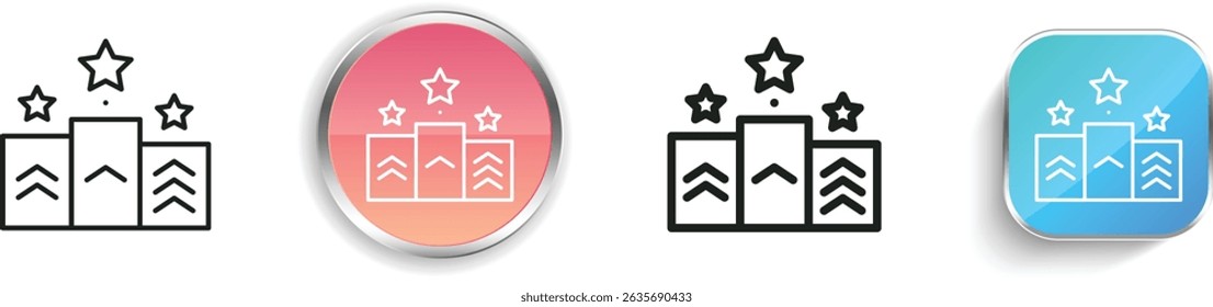 podium icon. Thin Linear, Regular and Button Style Design Isolated On White Background