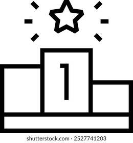 Podiumsymbol. Dünnes lineares Design einzeln auf weißem Hintergrund