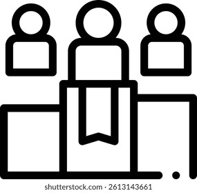 podium icon. Thin Linear Style Design Isolated On White Background