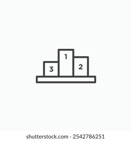 Podium icon in thin outlined.