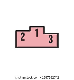 podium icon vector filled outline design