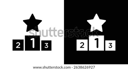 Podium icon Vector in flat style. Collection silhouettes