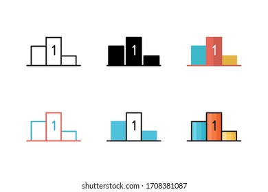podium icon vector illustration with different style design. isolated on white background