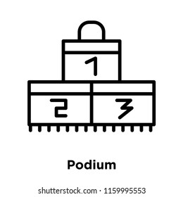 Podium icon vector isolated on white background, Podium transparent sign , line or linear sign, element design in outline style