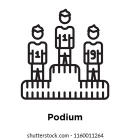 Podium icon vector isolated on white background, Podium transparent sign , sign and symbols in thin linear outline style