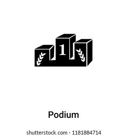 Podium icon vector isolated on white background, logo concept of Podium sign on transparent background, filled black symbol