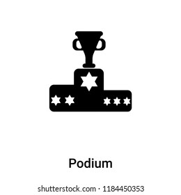 Podium icon vector isolated on white background, logo concept of Podium sign on transparent background, filled black symbol