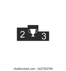 podium Icon vector sign isolated for graphic and web design. trophy cup podium symbol template color editable on white background.