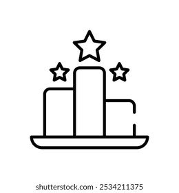 Ícones de pódio definir cinco ilustração de estoque de vetor de estilo diferente
