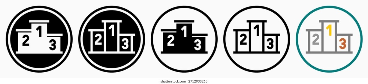 Podium Icons: vector illustration of podium icons with white background