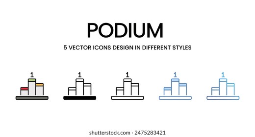 Iconos de podio conjunto de Vector ilustración de stock.