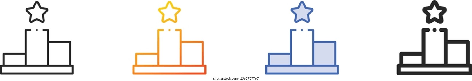 podium icon.Thin Linear, Gradient, Blue Stroke and bold Style Design Isolated On White Background