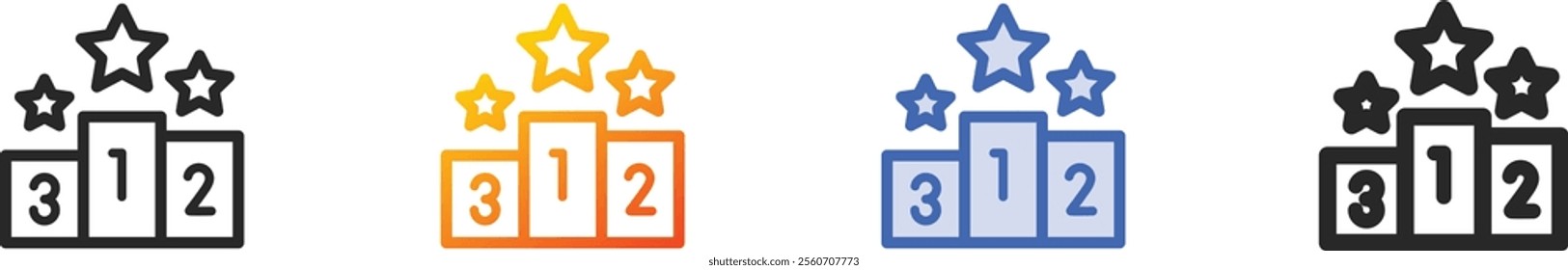 podium icon.Thin Linear, Gradient, Blue Stroke and bold Style Design Isolated On White Background