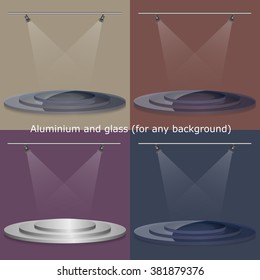 podium illuminated advertising space white