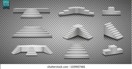 Podium, isolated on a transparent background. 3d pedestal. Vector illustration. eps 10