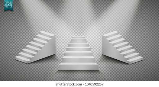 Podium, isolated on a transparent background. 3d pedestal. Vector illustration. eps 10