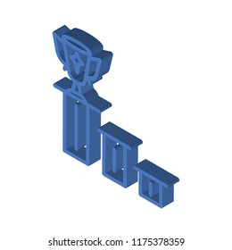 Podium isometric left top view 3D icon
